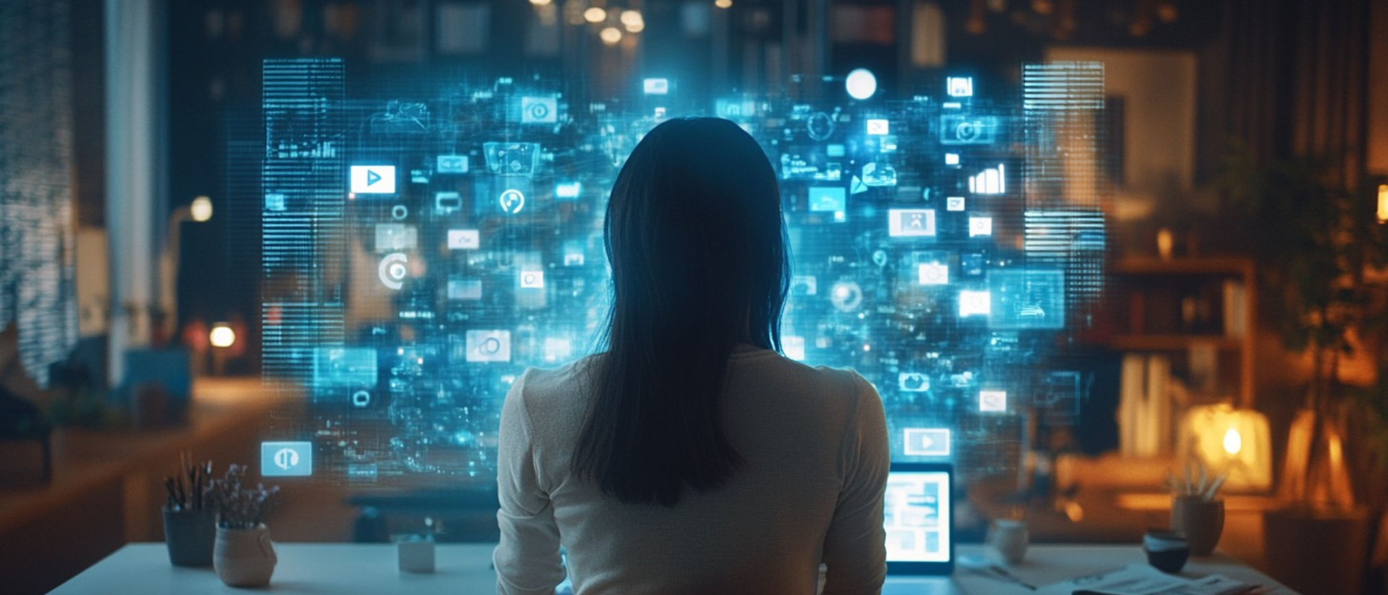 Desarrollador de software trabajando en soluciones personalizadas de e-commerce en su ordenador portátil, reflejando innovación y tecnología avanzada.
