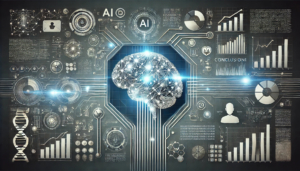 Interfaz de eCommerce con gráficos de ventas y recomendaciones inteligentes, representando un ERP potenciado con inteligencia artificial