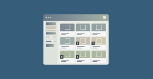 Interfaz de tienda online (eCommerce) mostrando productos en cuadrícula y filtros laterales.