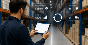 Gestión integrada de pedidos, inventario y facturación desde un eCommerce conectado con el ERP.